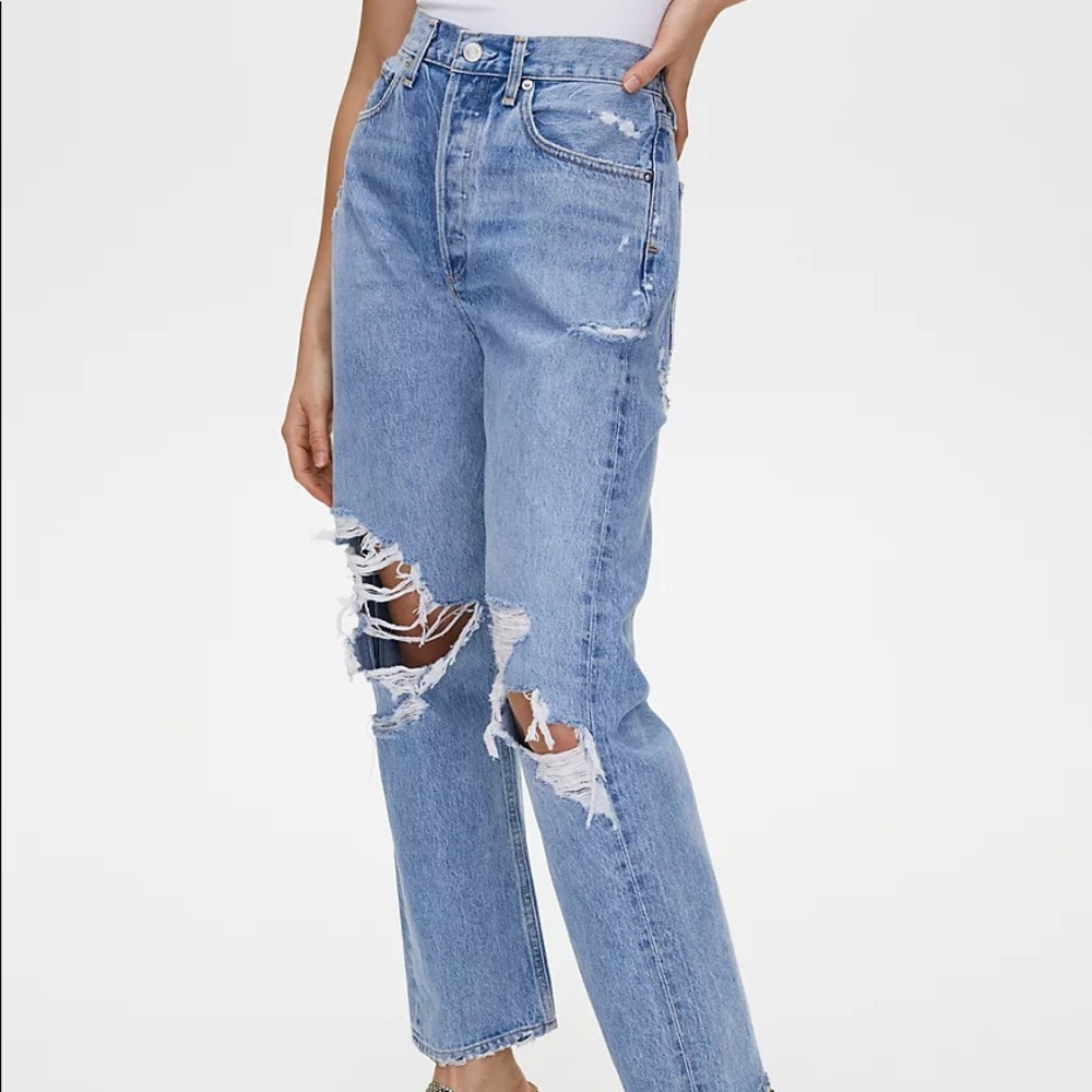 Worn twice AGOLDE 90s distressed boyfriend jeans - Picture 1 of 5